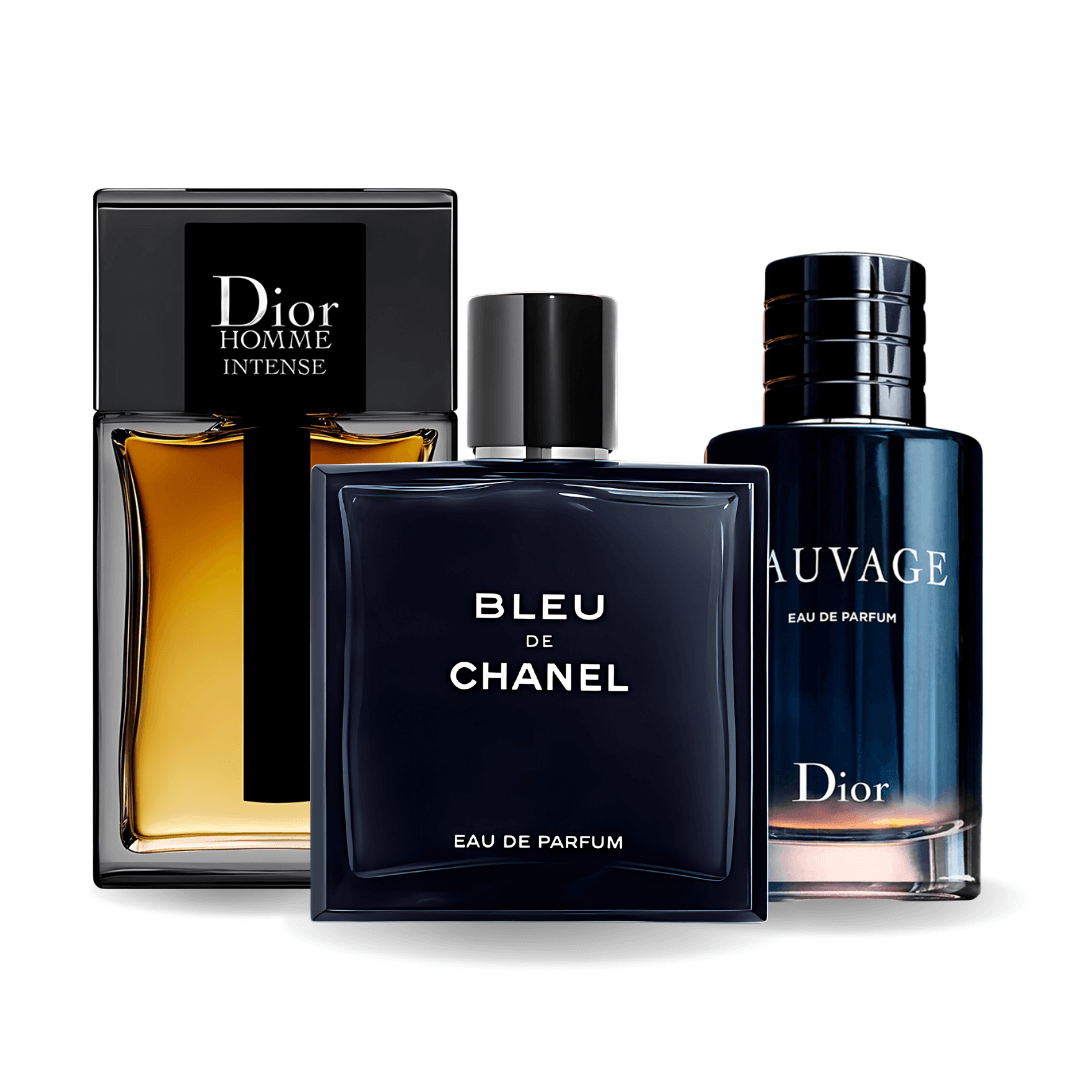 Pack promotionnel de 3 parfums – Dior Sauvage, Bleu de Chanel, Dior Homme Intense 100ML