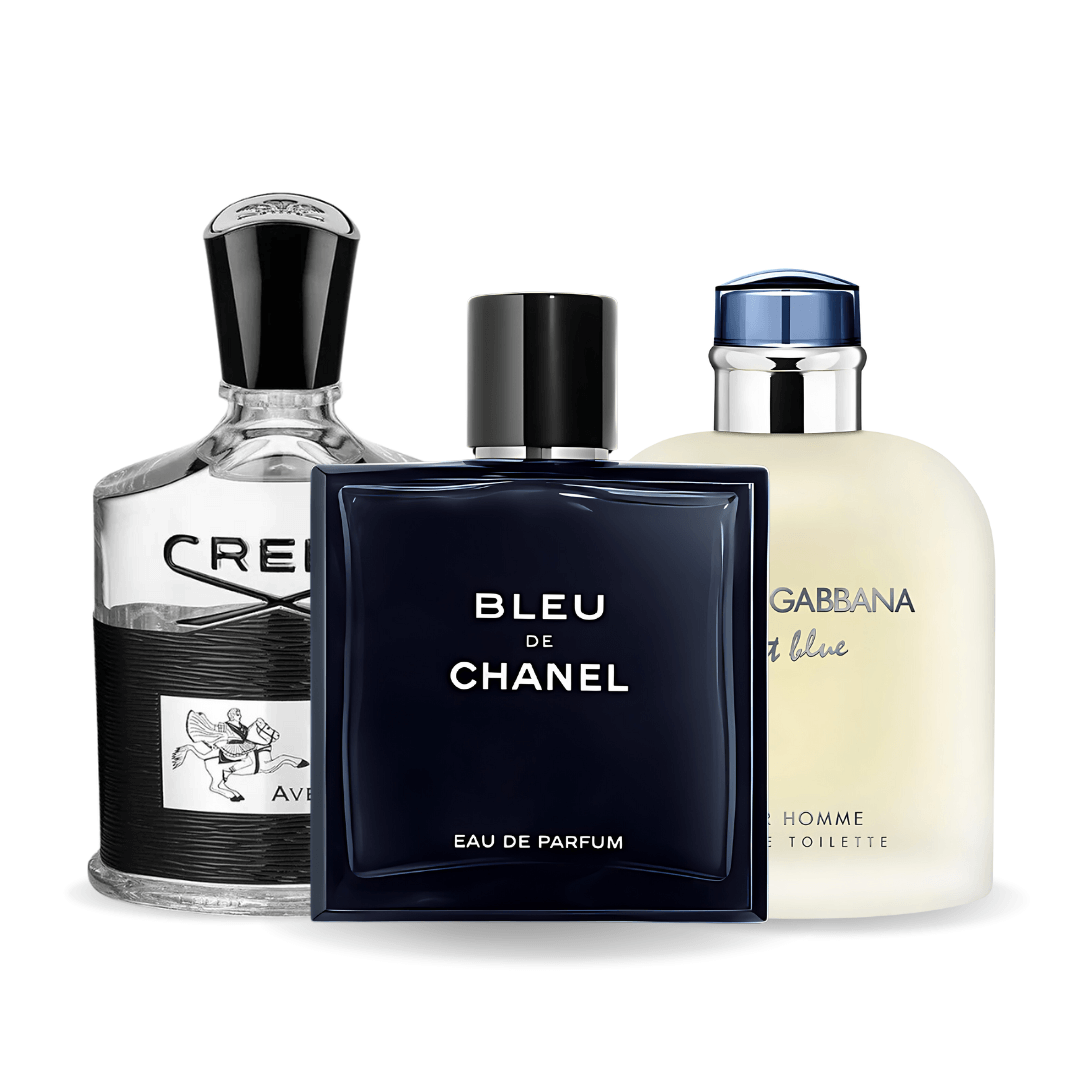 Pack promotionnel de 3 parfums – Bleu de Chanel, Creed Aventus, Light Blue Dolce & Gabbana 100ML