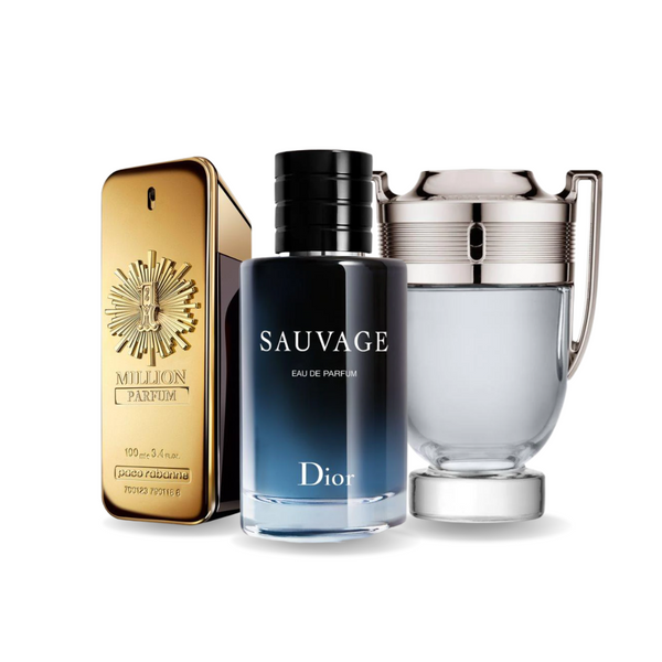Pack promotionnel de 3 parfums – Paco Rabanne One Million, Dior Sauvage et Paco Rabanne Invictus 100ML