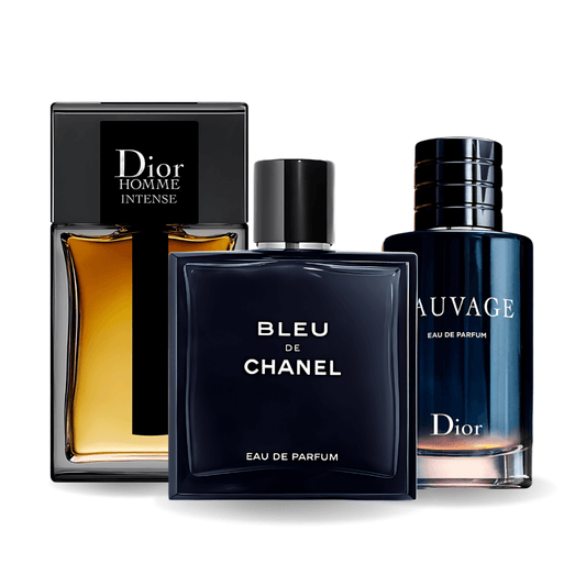 Pack promotionnel de 3 parfums – Dior Sauvage, Bleu de Chanel, Dior Homme Intense 100ML